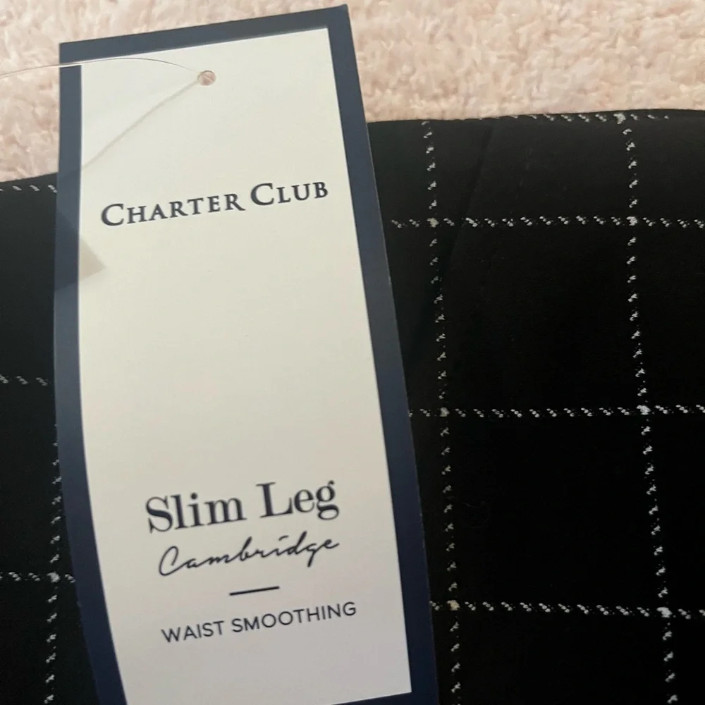 Charter Club slim Leg Cambridge waist smoothing pants 2P NWT